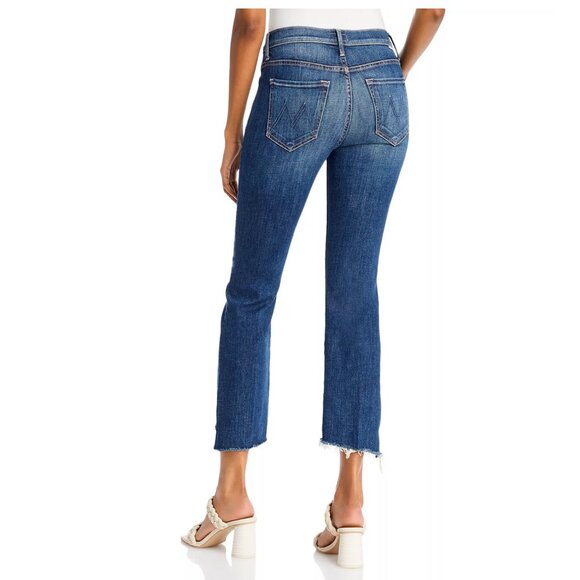 MOTHER The Insider Crop Step Fray Girl Crush High Rise Waist Bootcut Leg Jeans 4 - Picture 2 of 10